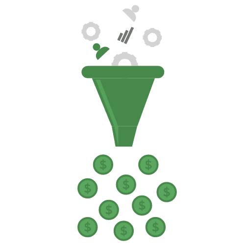 Converting gears into money through a funnel